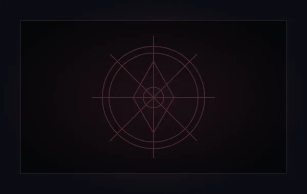 Original circular alchemical symbol with four intersecting paths